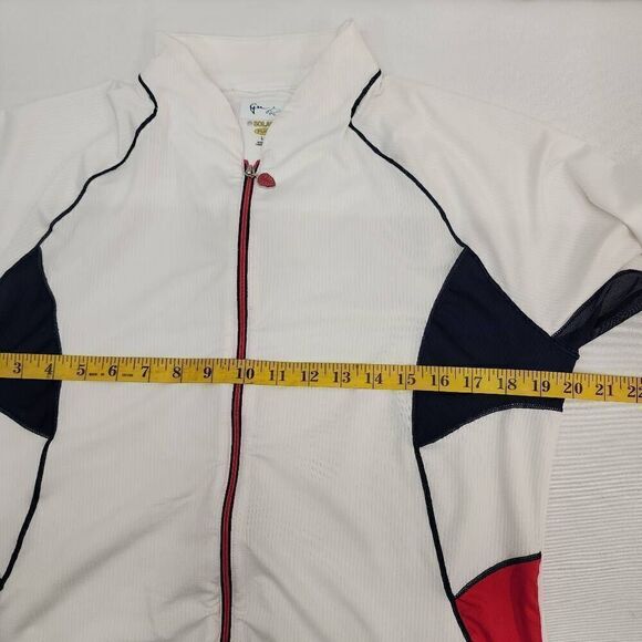 Greg Norman Women's Size Large Solar Xp Reef L/S Full Zip Polo Lightweight Sheer - Picture 4 of 5